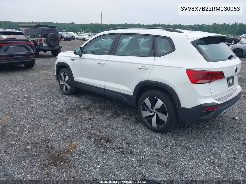 2024 Volkswagen Taos 1.5T S VIN: 3VV8X7B22RM030053 Lot: 45588364