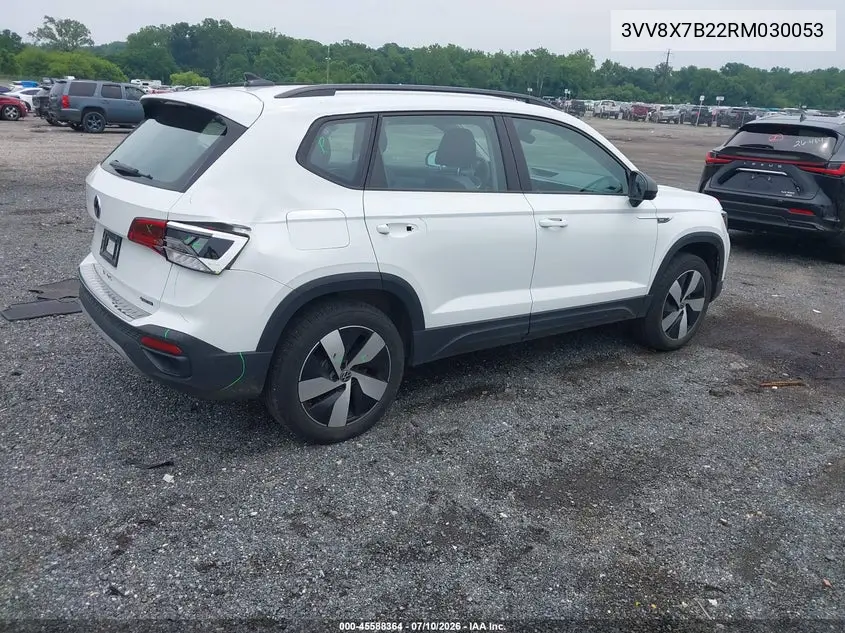 2024 Volkswagen Taos 1.5T S VIN: 3VV8X7B22RM030053 Lot: 45588364