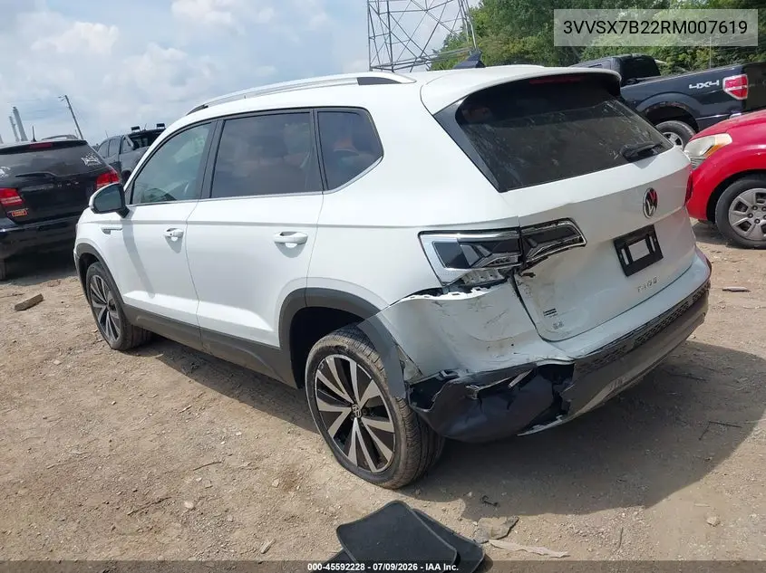 2024 Volkswagen Taos 1.5T Se VIN: 3VVSX7B22RM007619 Lot: 45592228