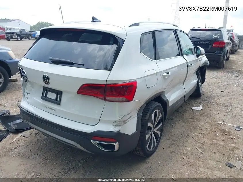 2024 Volkswagen Taos 1.5T Se VIN: 3VVSX7B22RM007619 Lot: 45592228