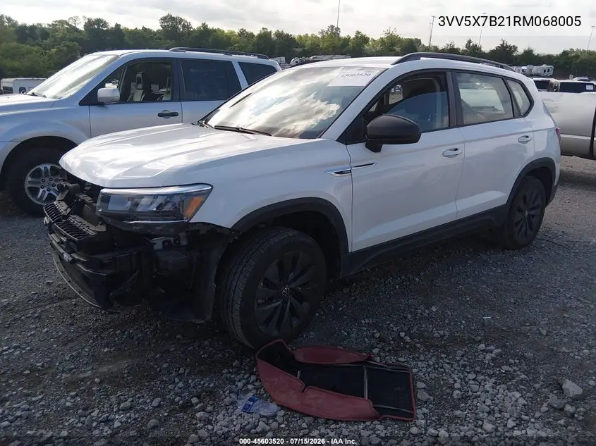 2024 Volkswagen Taos 1.5T S VIN: 3VV5X7B21RM068005 Lot: 45603520