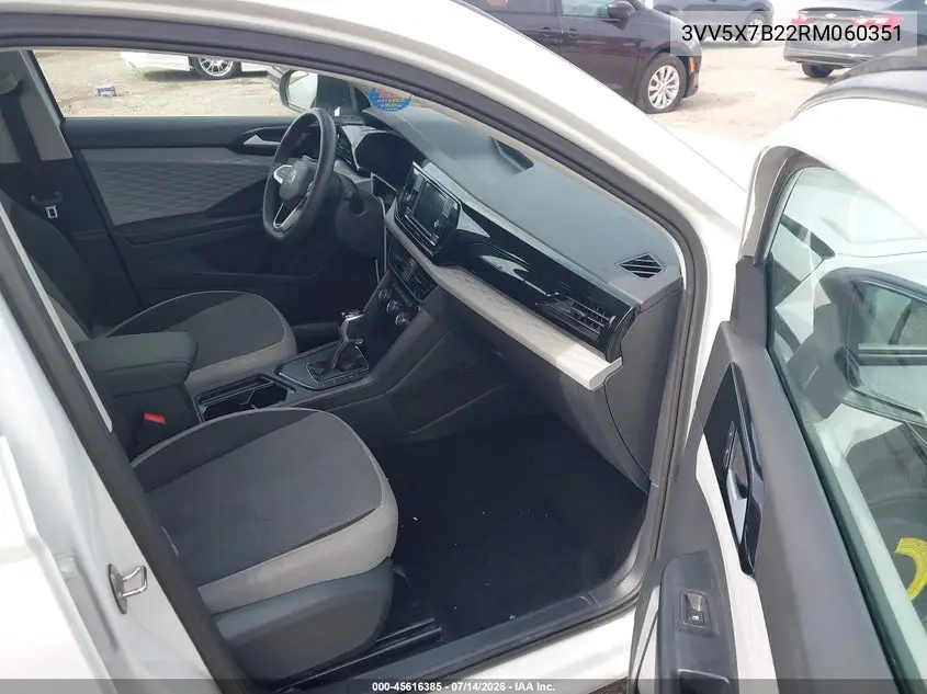 2024 Volkswagen Taos 1.5T S VIN: 3VV5X7B22RM060351 Lot: 45616385