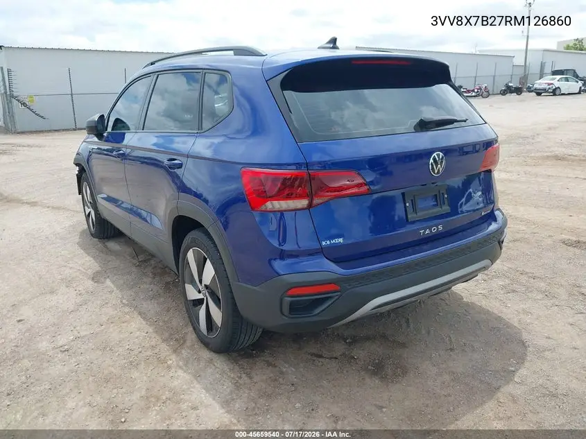 2024 Volkswagen Taos 1.5T S VIN: 3VV8X7B27RM126860 Lot: 45659540