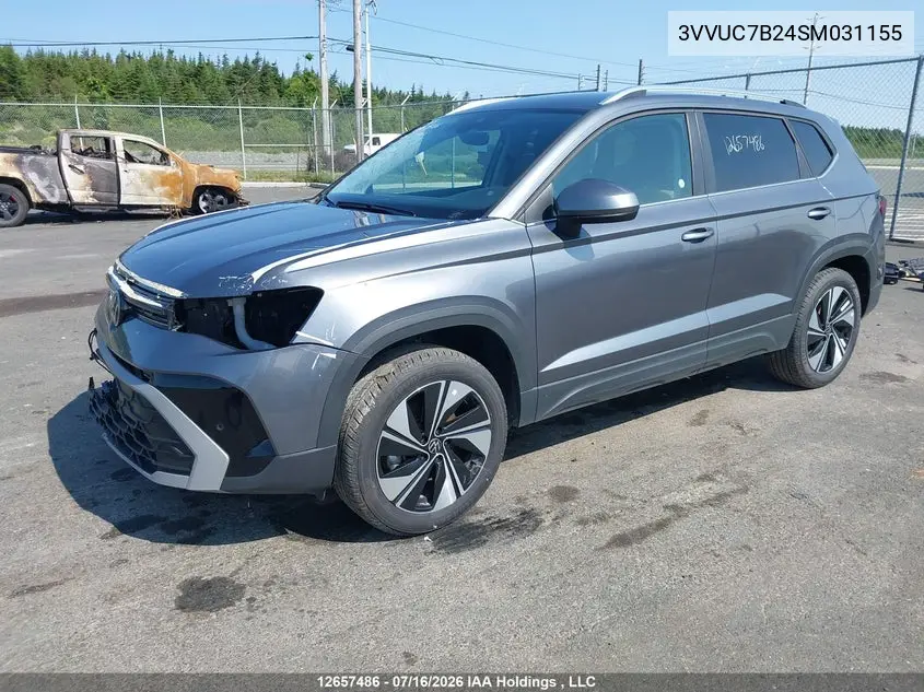 2025 Volkswagen Taos Se VIN: 3VVUC7B24SM031155 Lot: 12657486