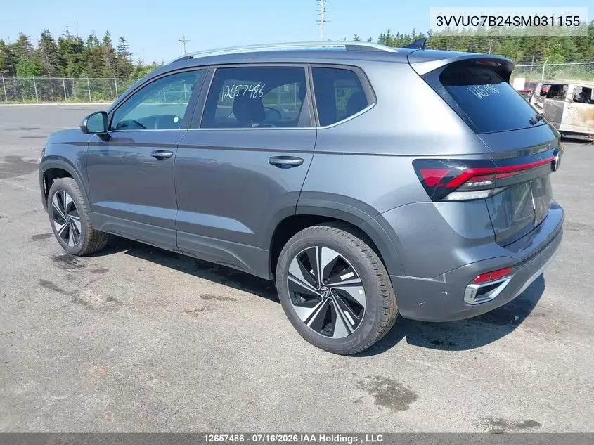 2025 Volkswagen Taos Se VIN: 3VVUC7B24SM031155 Lot: 12657486