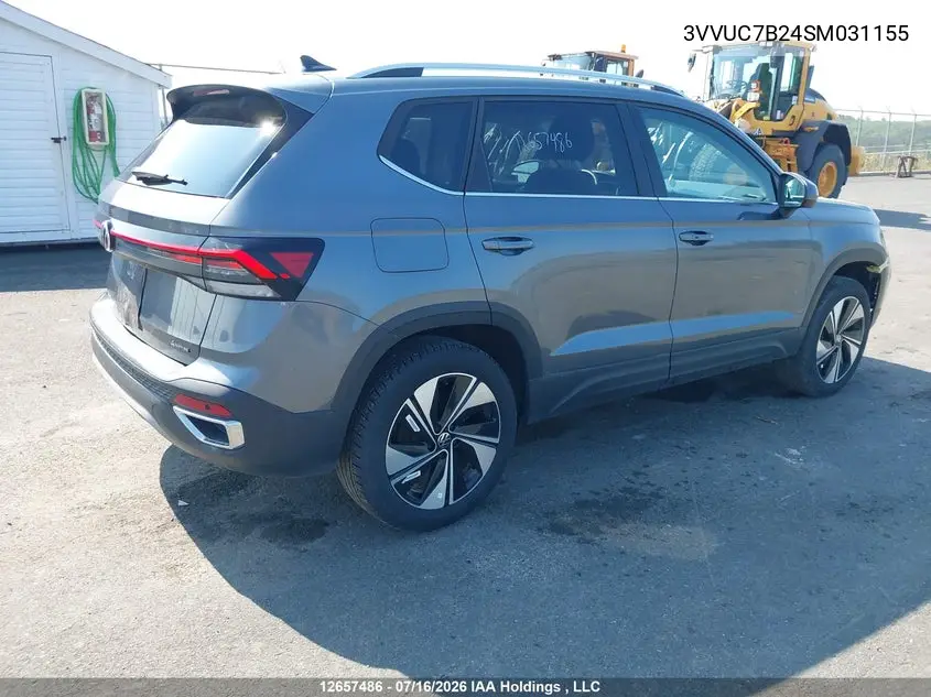 2025 Volkswagen Taos Se VIN: 3VVUC7B24SM031155 Lot: 12657486