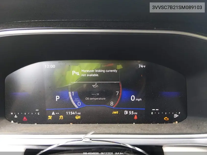 2025 Volkswagen Taos 1.5T Se VIN: 3VVSC7B21SM089103 Lot: 45349259