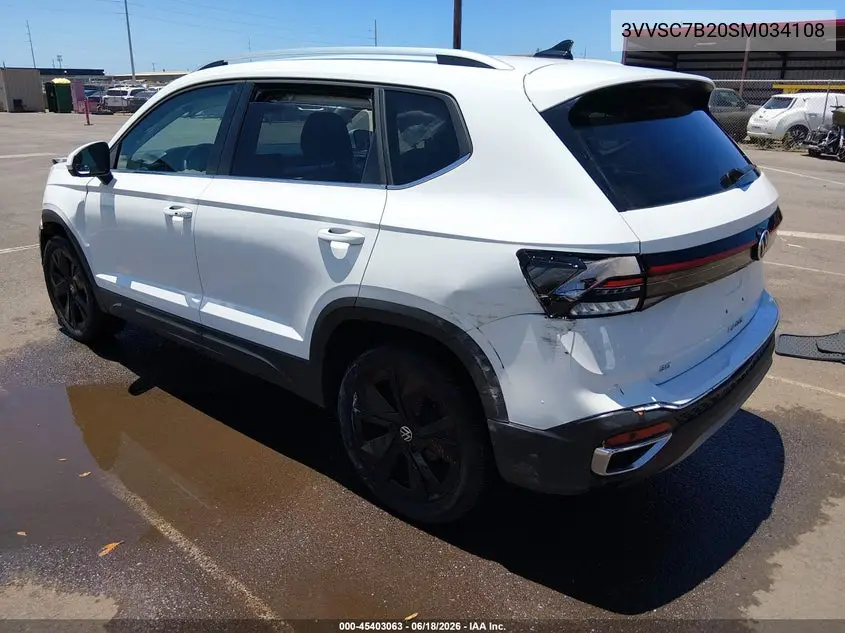 2025 Volkswagen Taos 1.5T Se VIN: 3VVSC7B20SM034108 Lot: 45403063