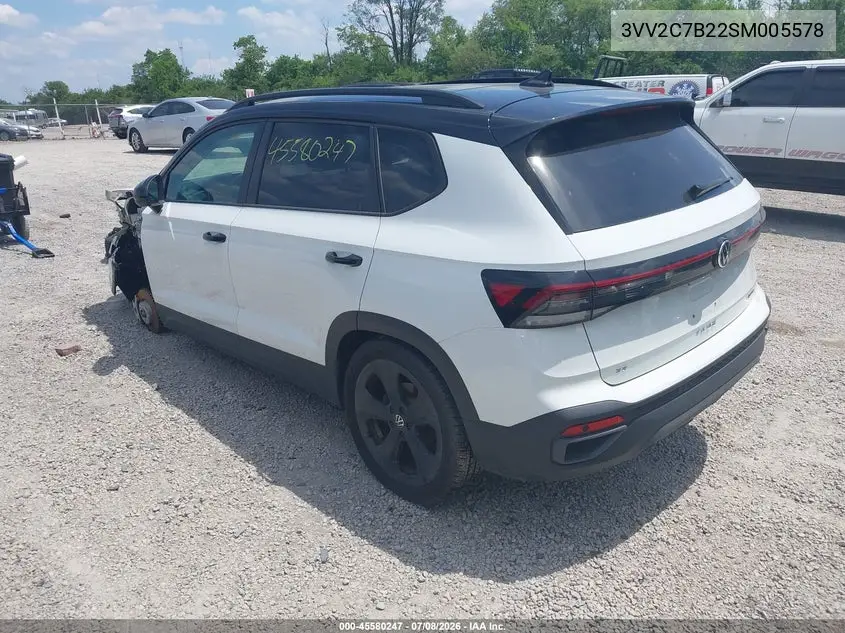 2025 Volkswagen Taos 1.5T Se Black VIN: 3VV2C7B22SM005578 Lot: 45580247