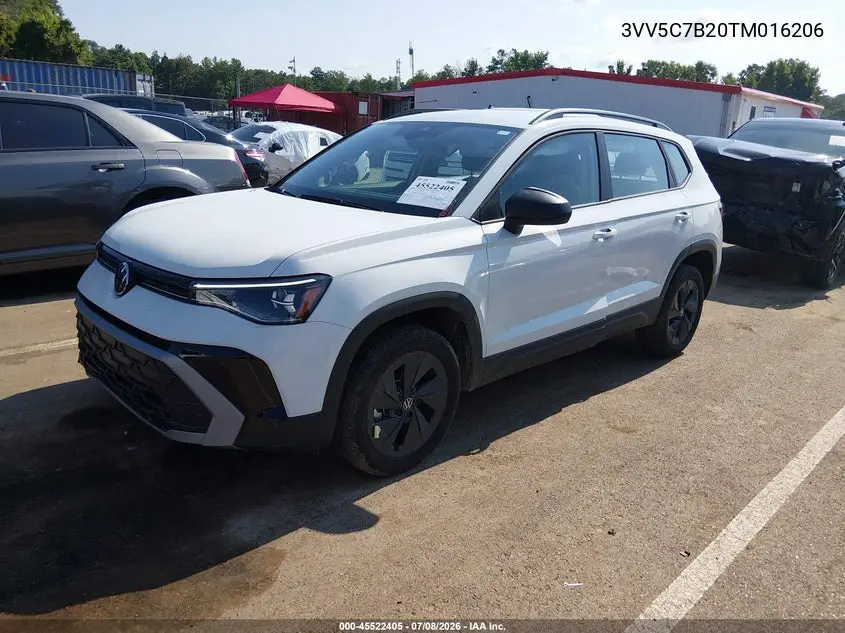 2026 Volkswagen Taos S VIN: 3VV5C7B20TM016206 Lot: 45522405
