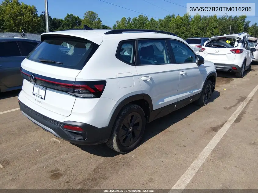 2026 Volkswagen Taos S VIN: 3VV5C7B20TM016206 Lot: 45522405