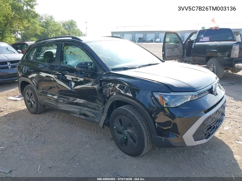 2026 Volkswagen Taos S VIN: 3VV5C7B26TM003136 Lot: 45554383