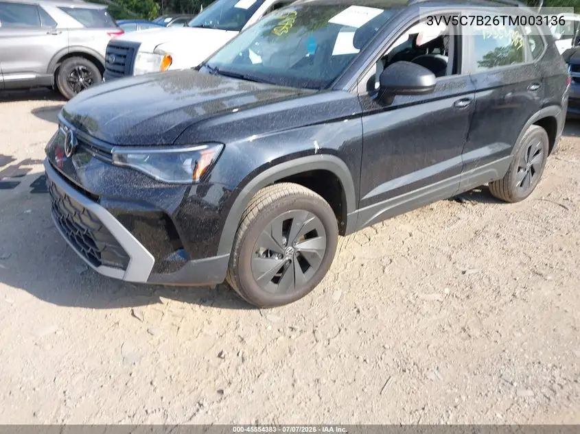 2026 Volkswagen Taos S VIN: 3VV5C7B26TM003136 Lot: 45554383