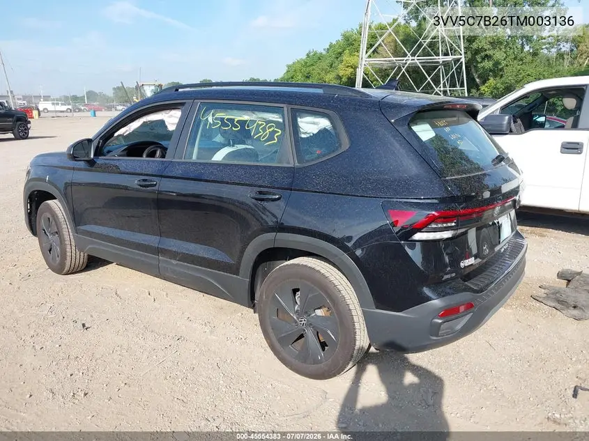 2026 Volkswagen Taos S VIN: 3VV5C7B26TM003136 Lot: 45554383
