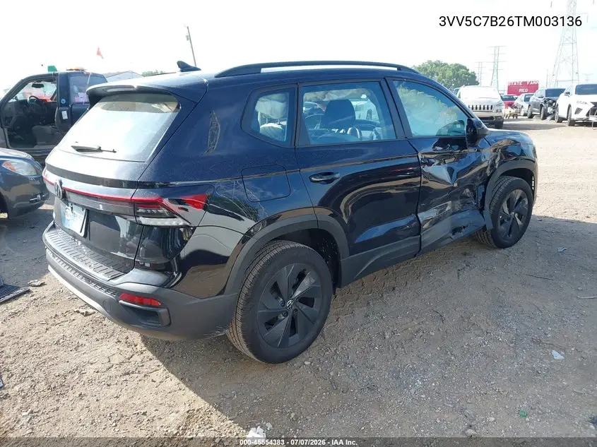 2026 Volkswagen Taos S VIN: 3VV5C7B26TM003136 Lot: 45554383