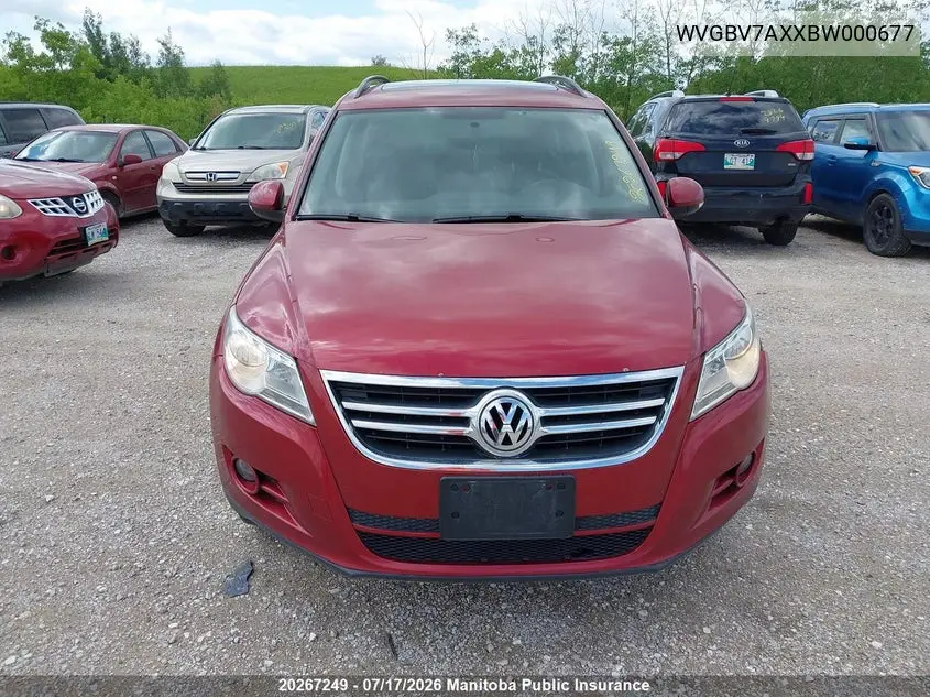 2011 Volkswagen Tiguan 2.0 Tsi VIN: WVGBV7AXXBW000677 Lot: 20267249