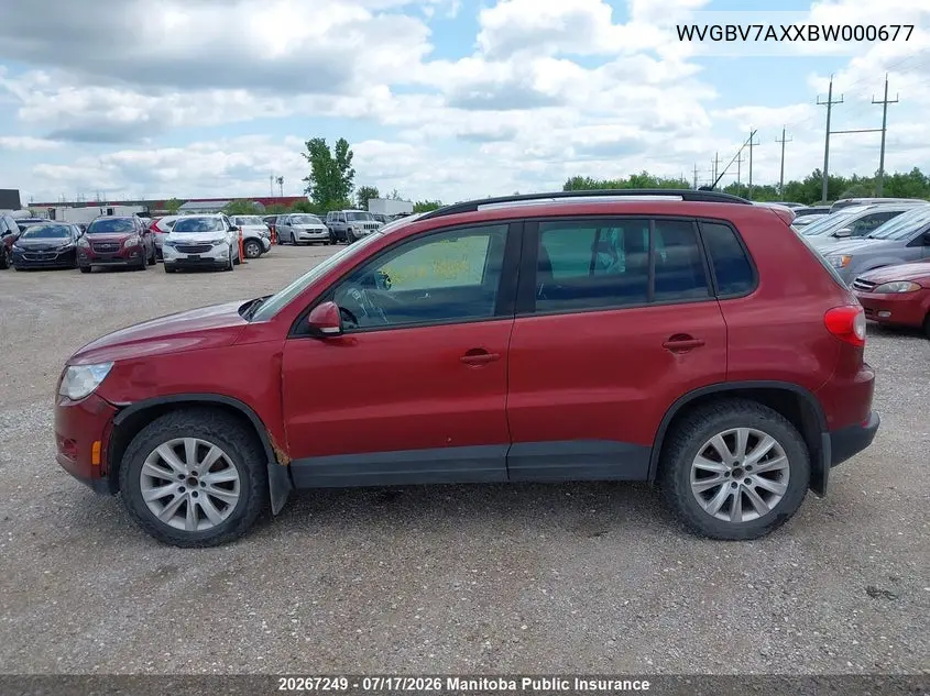 2011 Volkswagen Tiguan 2.0 Tsi VIN: WVGBV7AXXBW000677 Lot: 20267249
