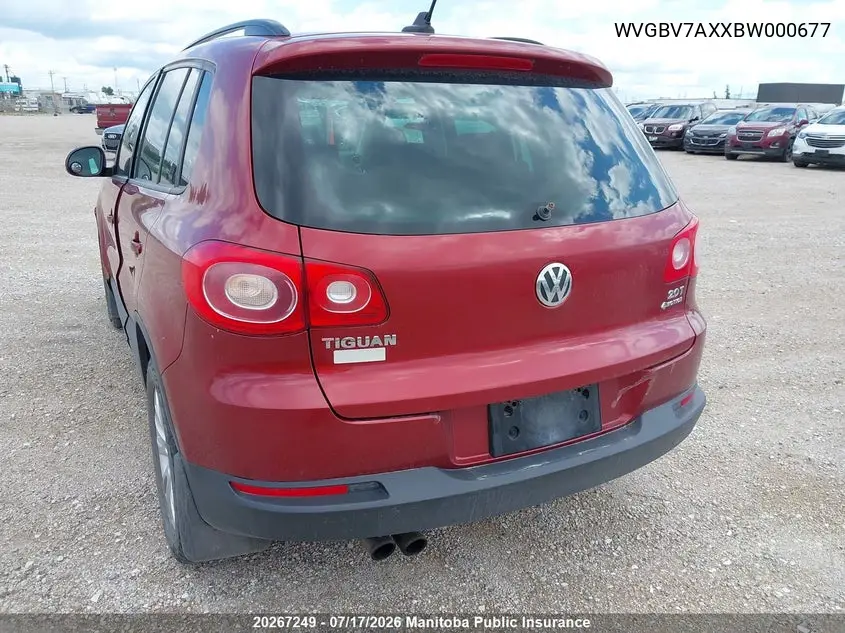 2011 Volkswagen Tiguan 2.0 Tsi VIN: WVGBV7AXXBW000677 Lot: 20267249
