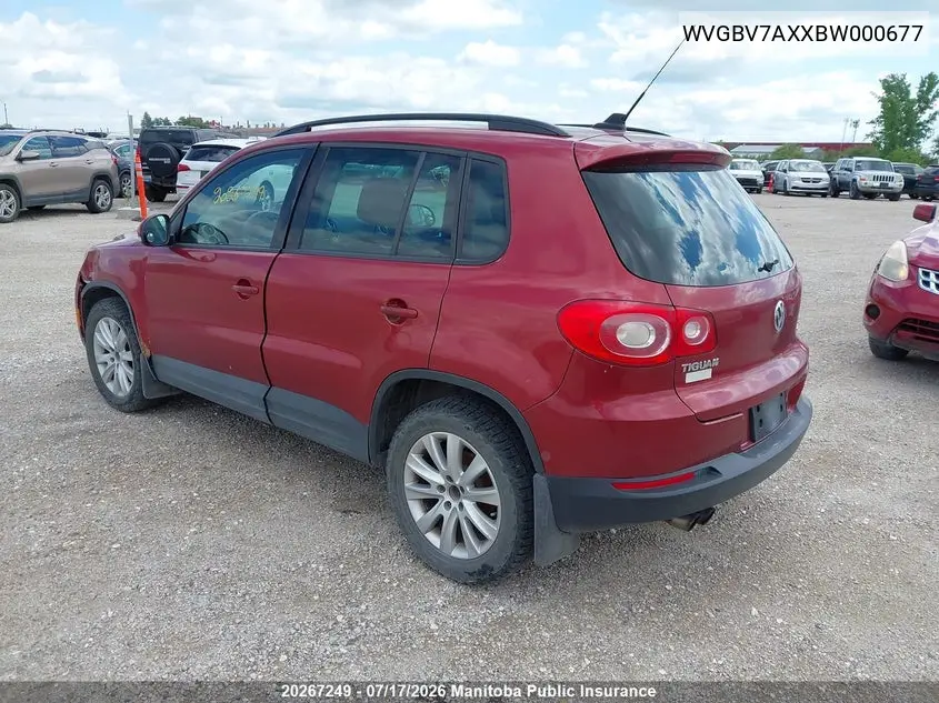 2011 Volkswagen Tiguan 2.0 Tsi VIN: WVGBV7AXXBW000677 Lot: 20267249