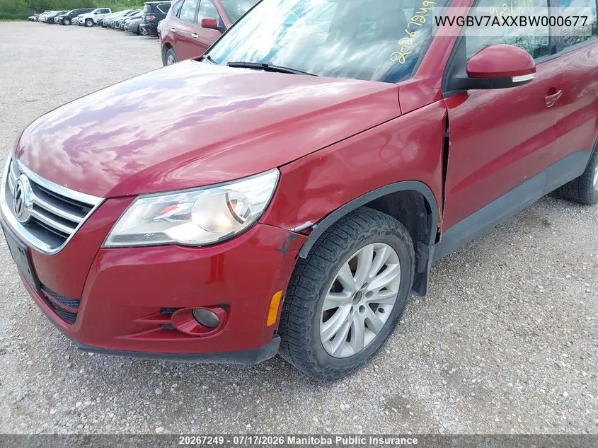 2011 Volkswagen Tiguan 2.0 Tsi VIN: WVGBV7AXXBW000677 Lot: 20267249