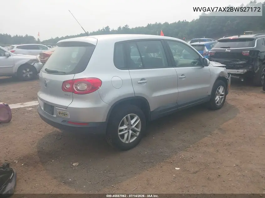 2011 Volkswagen Tiguan S VIN: WVGAV7AX2BW527172 Lot: 45587062