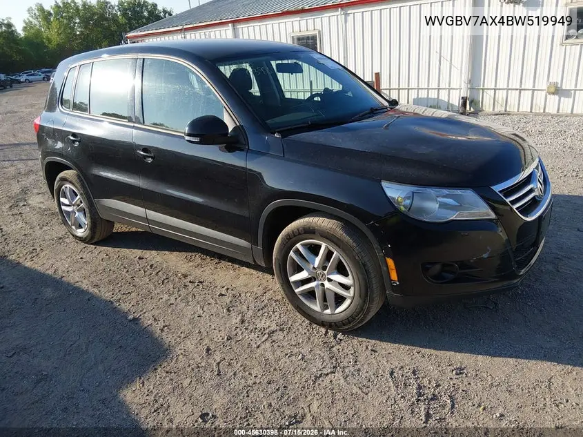 2011 Volkswagen Tiguan S VIN: WVGBV7AX4BW519949 Lot: 45630398