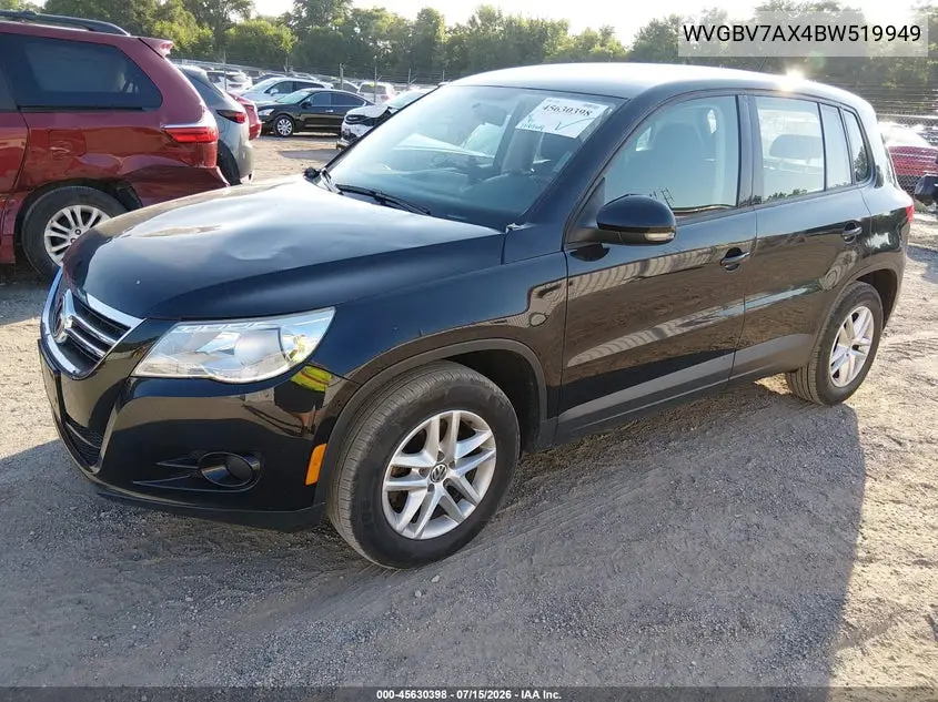 2011 Volkswagen Tiguan S VIN: WVGBV7AX4BW519949 Lot: 45630398