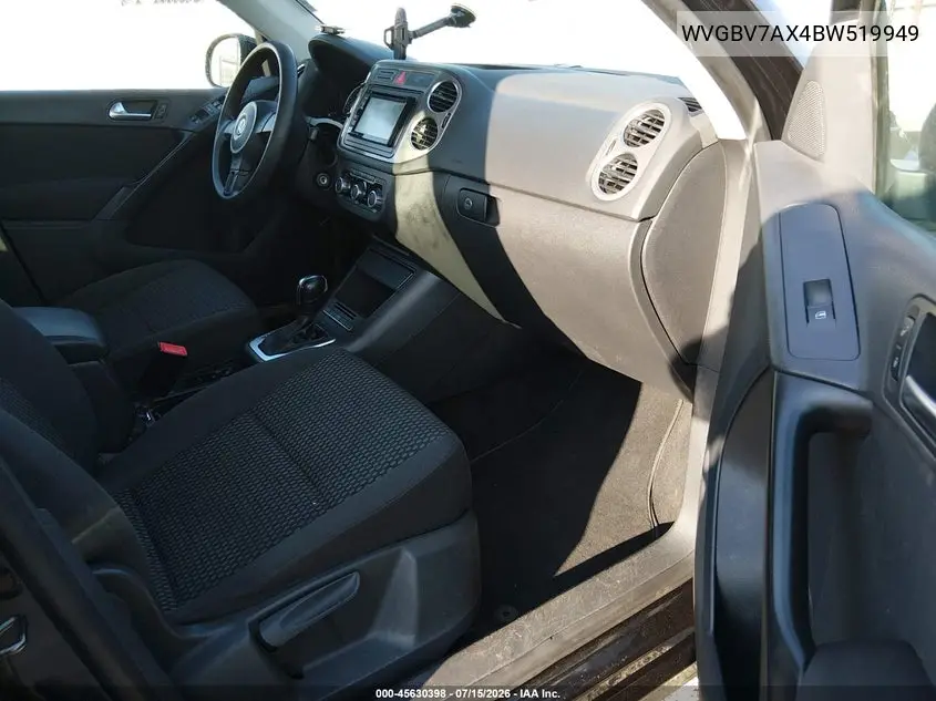 2011 Volkswagen Tiguan S VIN: WVGBV7AX4BW519949 Lot: 45630398