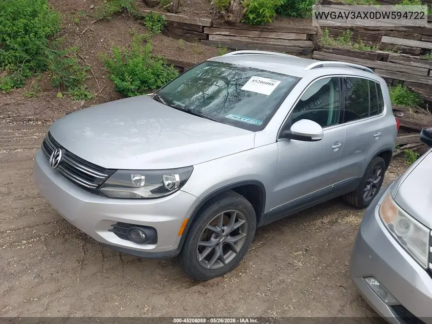 2013 Volkswagen Tiguan Se VIN: WVGAV3AX0DW594722 Lot: 45206088