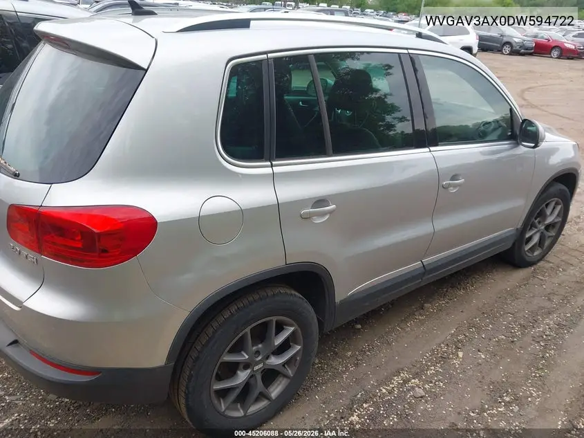 2013 Volkswagen Tiguan Se VIN: WVGAV3AX0DW594722 Lot: 45206088