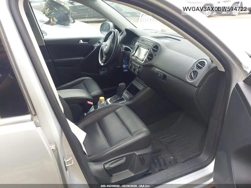 2013 Volkswagen Tiguan Se VIN: WVGAV3AX0DW594722 Lot: 45206088