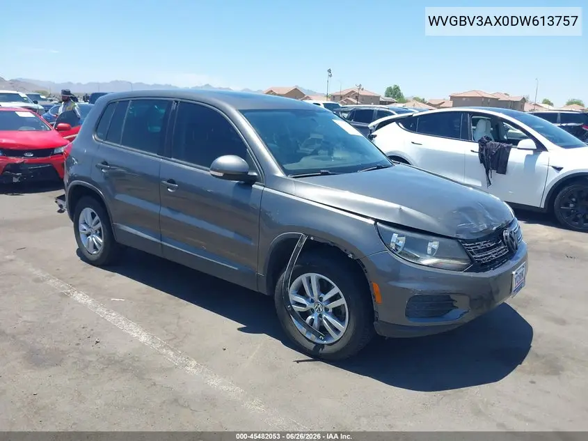 2013 Volkswagen Tiguan S VIN: WVGBV3AX0DW613757 Lot: 45482053