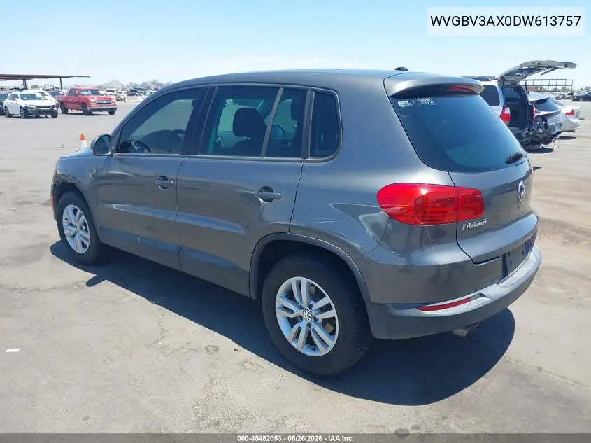 2013 Volkswagen Tiguan S VIN: WVGBV3AX0DW613757 Lot: 45482053