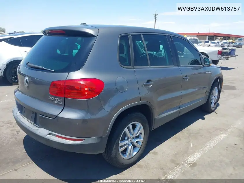 2013 Volkswagen Tiguan S VIN: WVGBV3AX0DW613757 Lot: 45482053