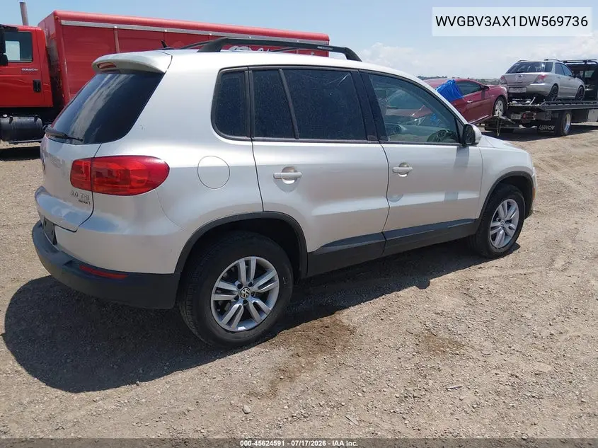 2013 Volkswagen Tiguan S VIN: WVGBV3AX1DW569736 Lot: 45624591