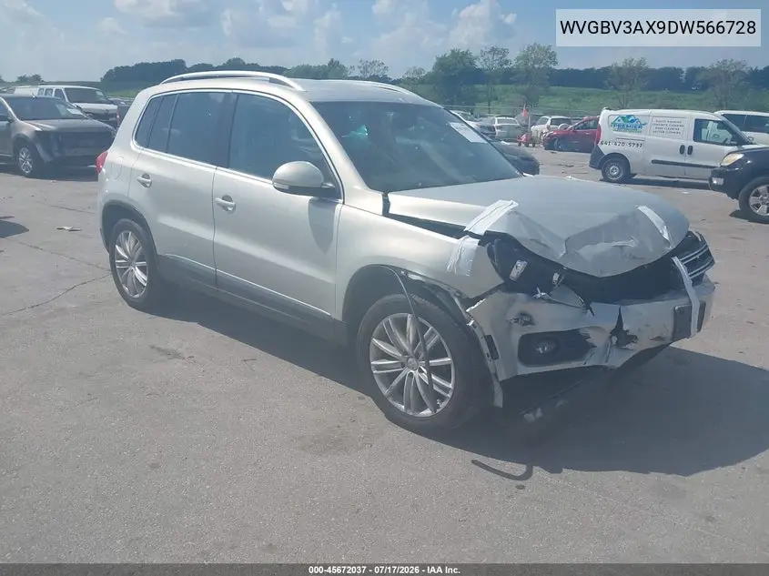 2013 Volkswagen Tiguan Se VIN: WVGBV3AX9DW566728 Lot: 45672037