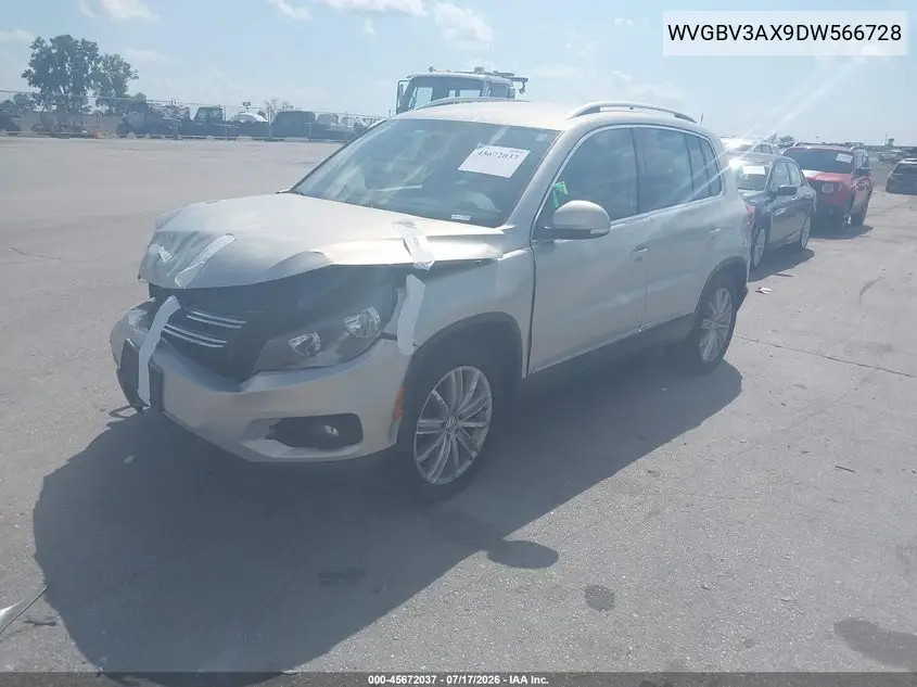 2013 Volkswagen Tiguan Se VIN: WVGBV3AX9DW566728 Lot: 45672037