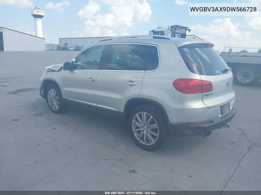 2013 Volkswagen Tiguan Se VIN: WVGBV3AX9DW566728 Lot: 45672037
