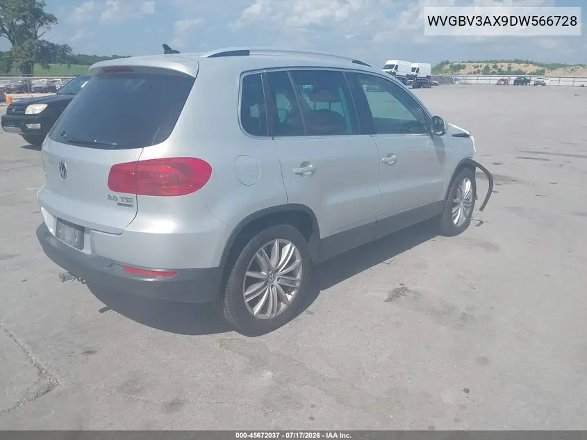 2013 Volkswagen Tiguan Se VIN: WVGBV3AX9DW566728 Lot: 45672037