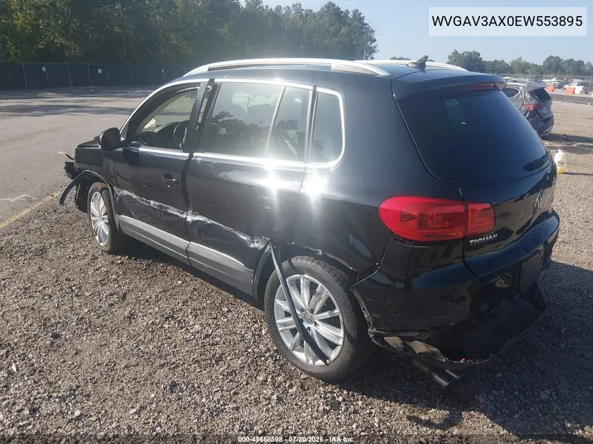 2014 Volkswagen Tiguan Sel VIN: WVGAV3AX0EW553895 Lot: 45668598