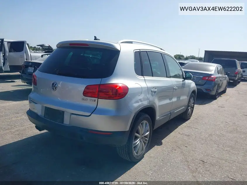 2014 Volkswagen Tiguan Sel VIN: WVGAV3AX4EW622202 Lot: 45671729