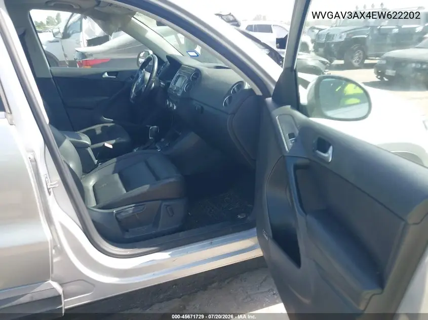 2014 Volkswagen Tiguan Sel VIN: WVGAV3AX4EW622202 Lot: 45671729