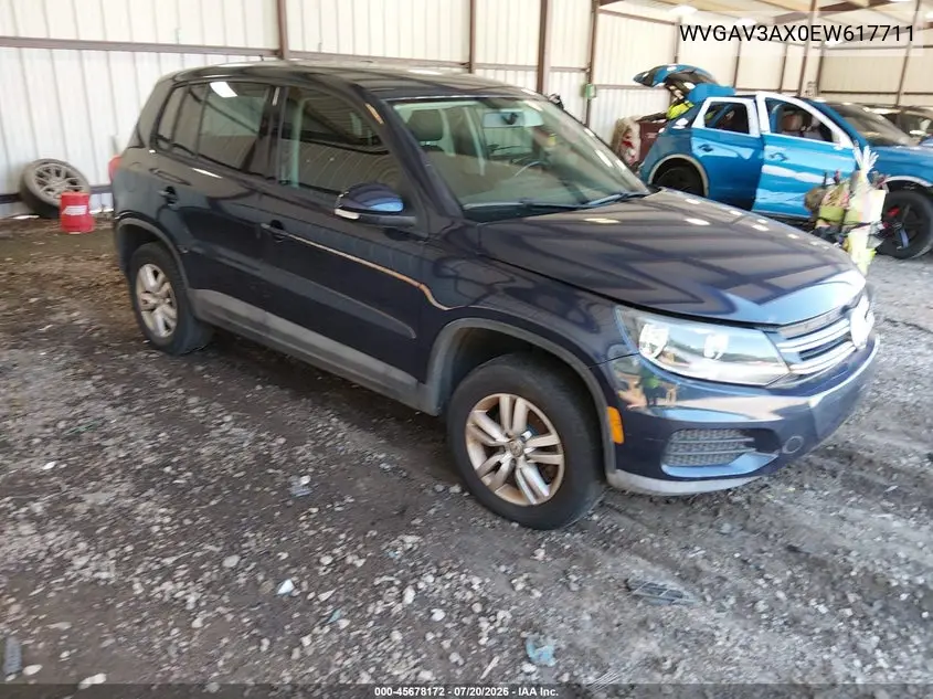 2014 Volkswagen Tiguan S VIN: WVGAV3AX0EW617711 Lot: 45678172