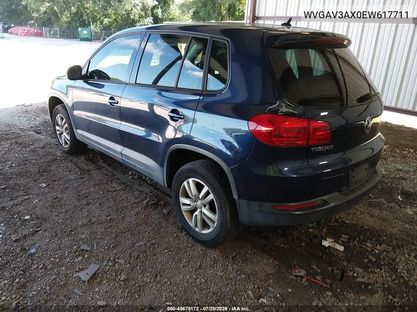 2014 Volkswagen Tiguan S VIN: WVGAV3AX0EW617711 Lot: 45678172