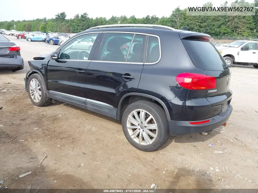 2014 Volkswagen Tiguan Sel VIN: WVGBV3AX9EW562762 Lot: 45679483