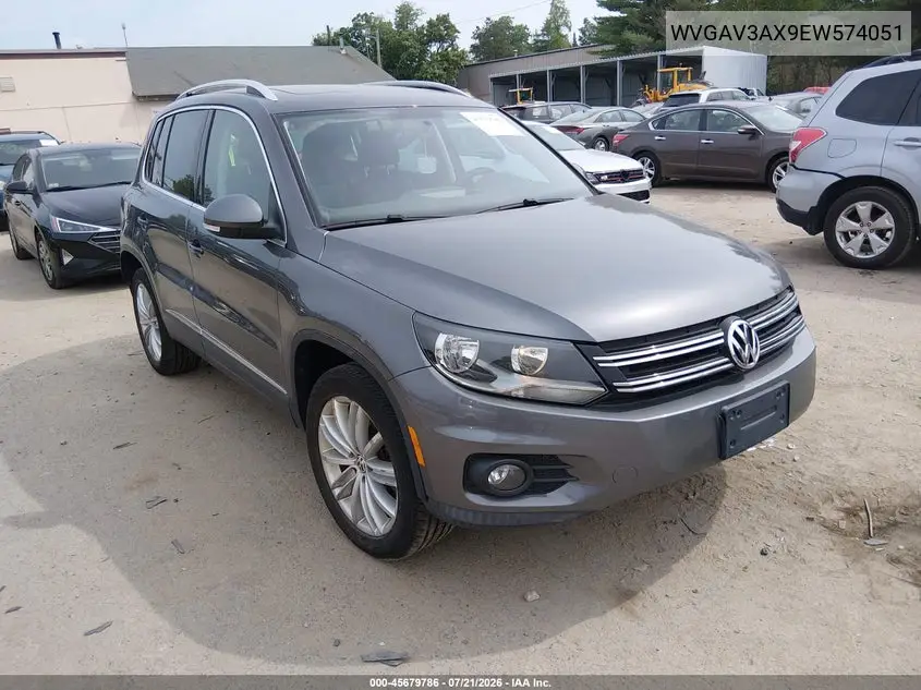 2014 Volkswagen Tiguan Sel VIN: WVGAV3AX9EW574051 Lot: 45679786