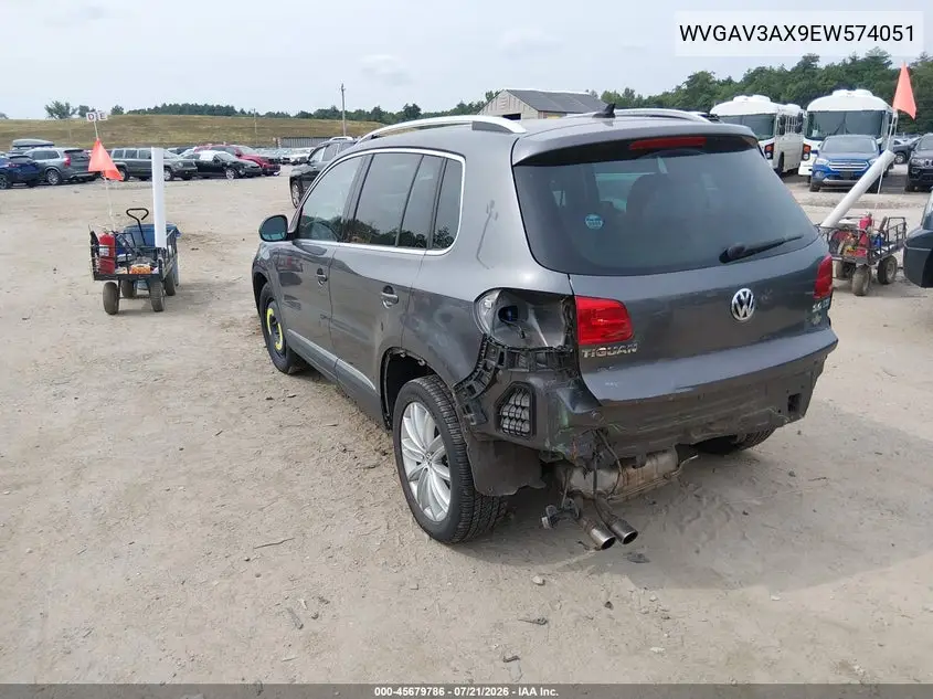 2014 Volkswagen Tiguan Sel VIN: WVGAV3AX9EW574051 Lot: 45679786