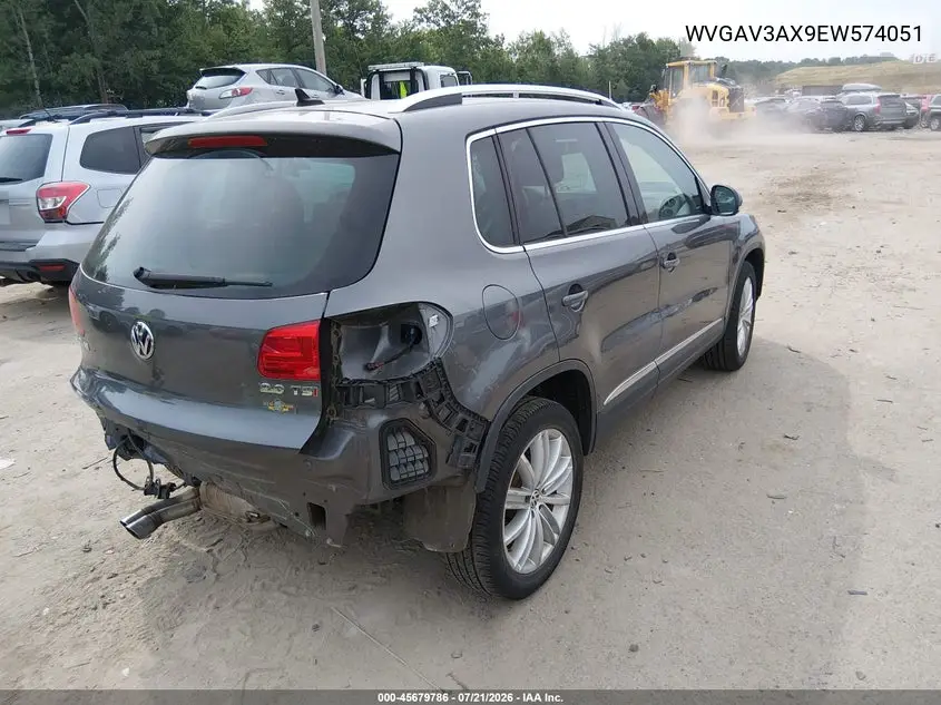 2014 Volkswagen Tiguan Sel VIN: WVGAV3AX9EW574051 Lot: 45679786