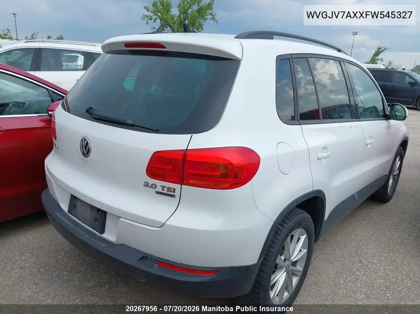 2015 Volkswagen Tiguan 2.0 Tsi VIN: WVGJV7AXXFW545327 Lot: 20267956