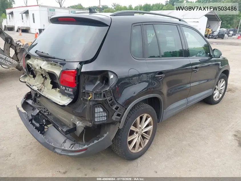 2015 Volkswagen Tiguan Se VIN: WVGBV7AX1FW503486 Lot: 45606584